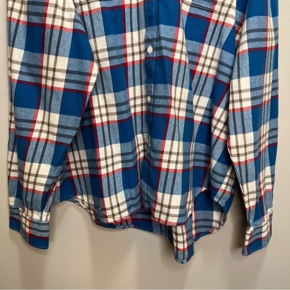 Old Navy Blue Plaid Button Down Shirt 100% Cotton Size XXL - Picture 4 of 11